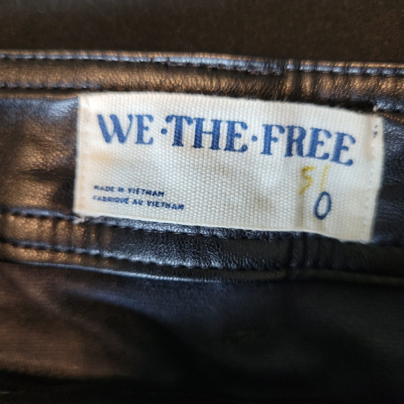 NEW $128 Free People We The Free Black Faux Leather Pants Size 0 - Picture 7 of 11